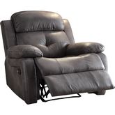 Ashe Recliner in Gray Polished Microfiber